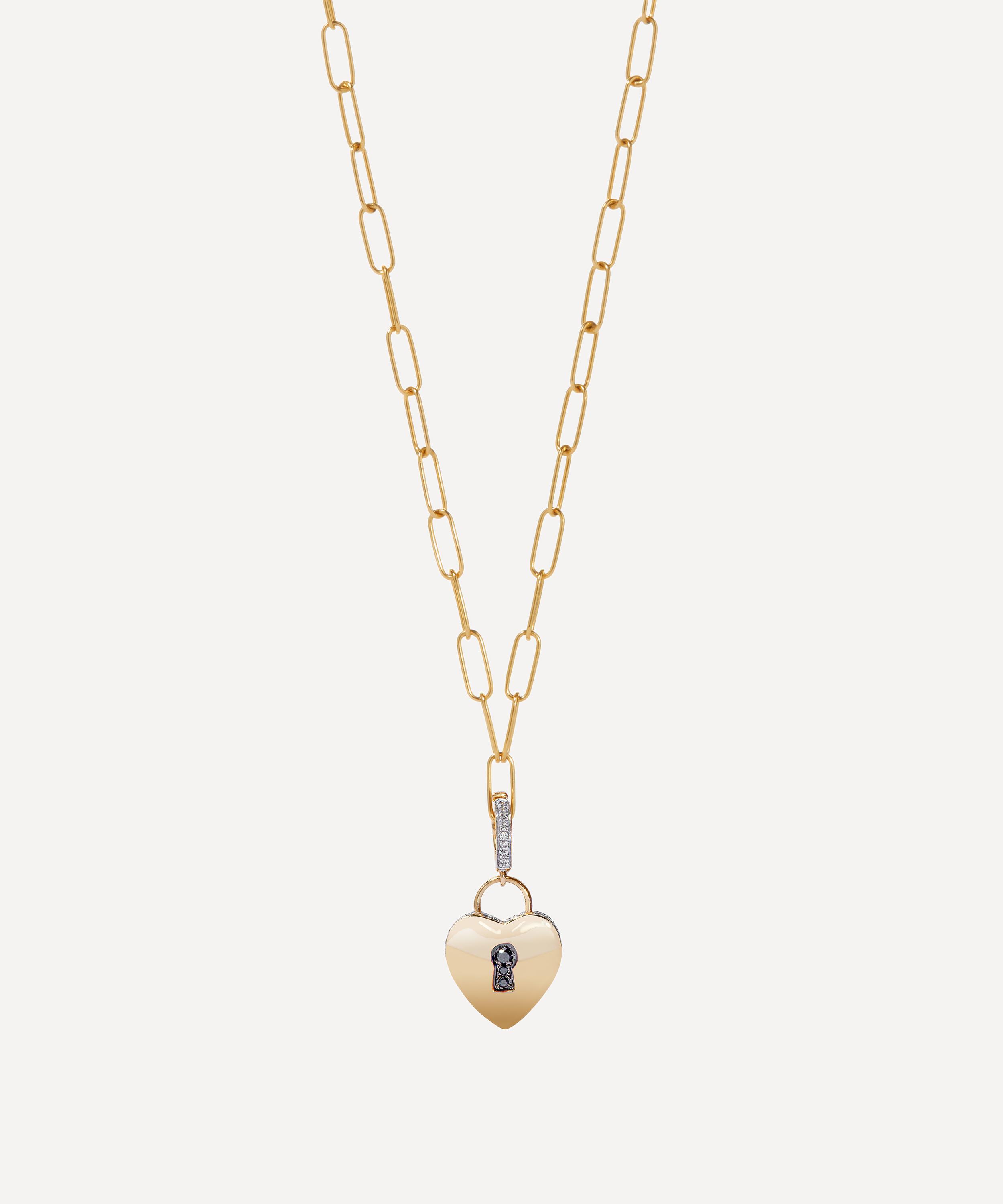 Annoushka - 18ct Gold Diamond Love Heart Lock Charm image number 1