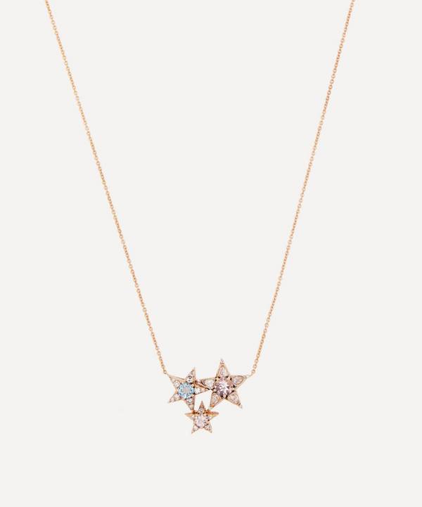 Selim Mouzannar - 18ct Rose Gold Istanbul Multi-Stone Star Cluster Pendant Necklace