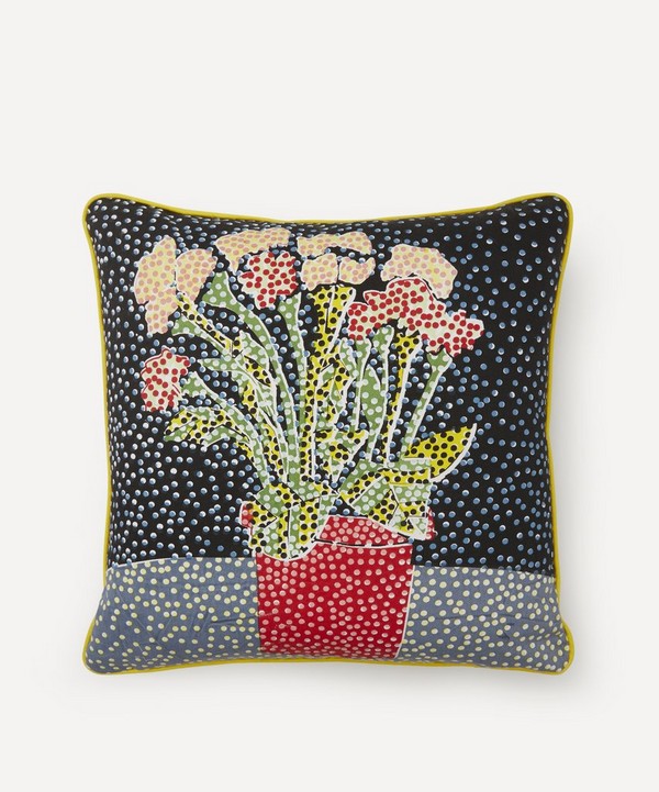 Beth Postle - Midnight Potted Plant Handprinted Cushion image number null