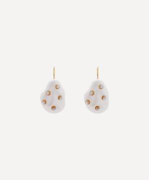 Gold-Plated Crystal Faux Pearl Drop Earrings