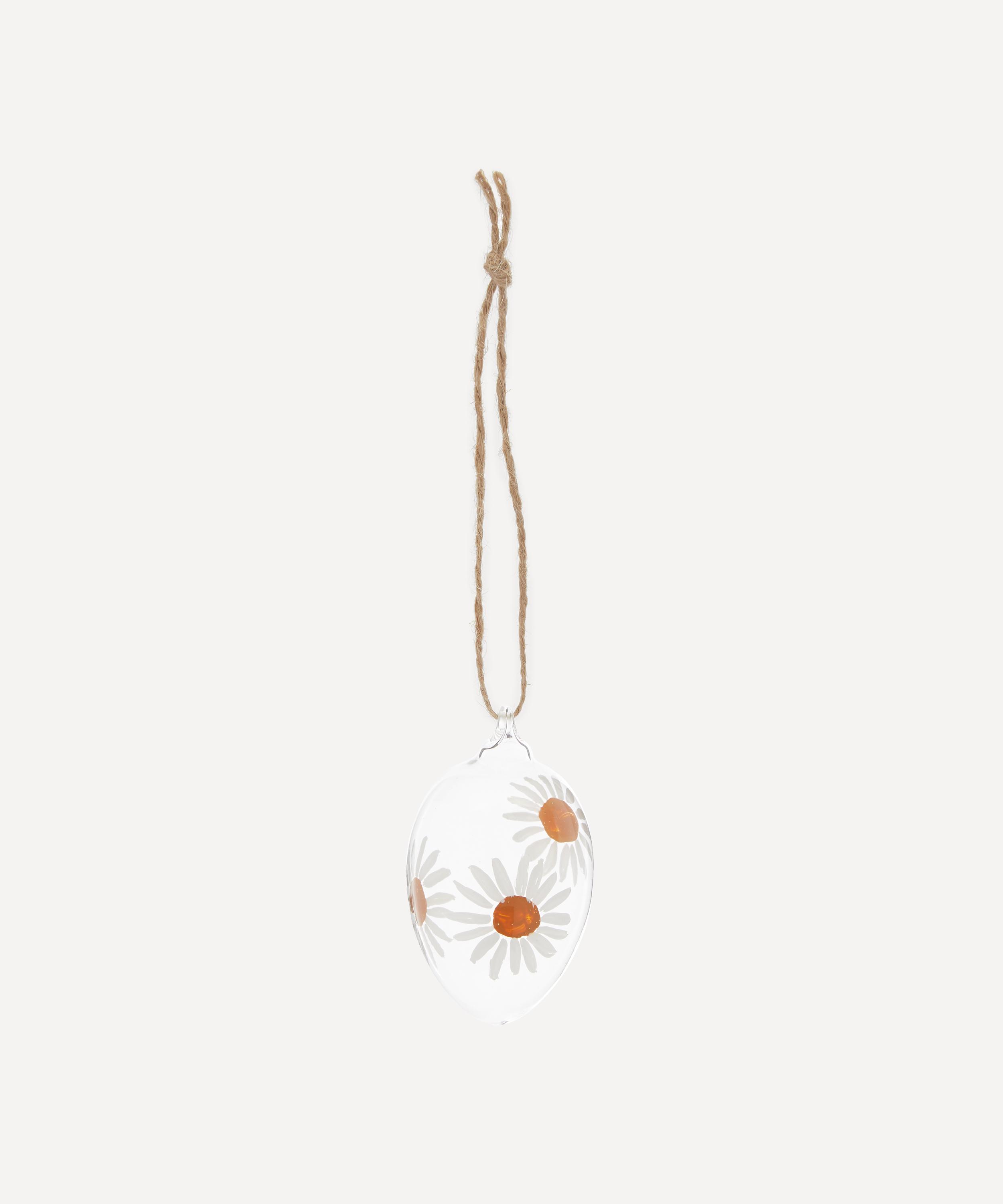 Gisela Graham - Daisy Clear Glass Egg Decoration image number 0