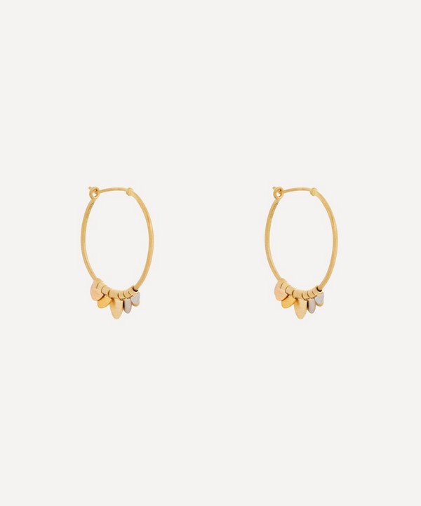 Sia Taylor - 18ct-24ct Rainbow Gold Flutter Hoop Earrings image number null