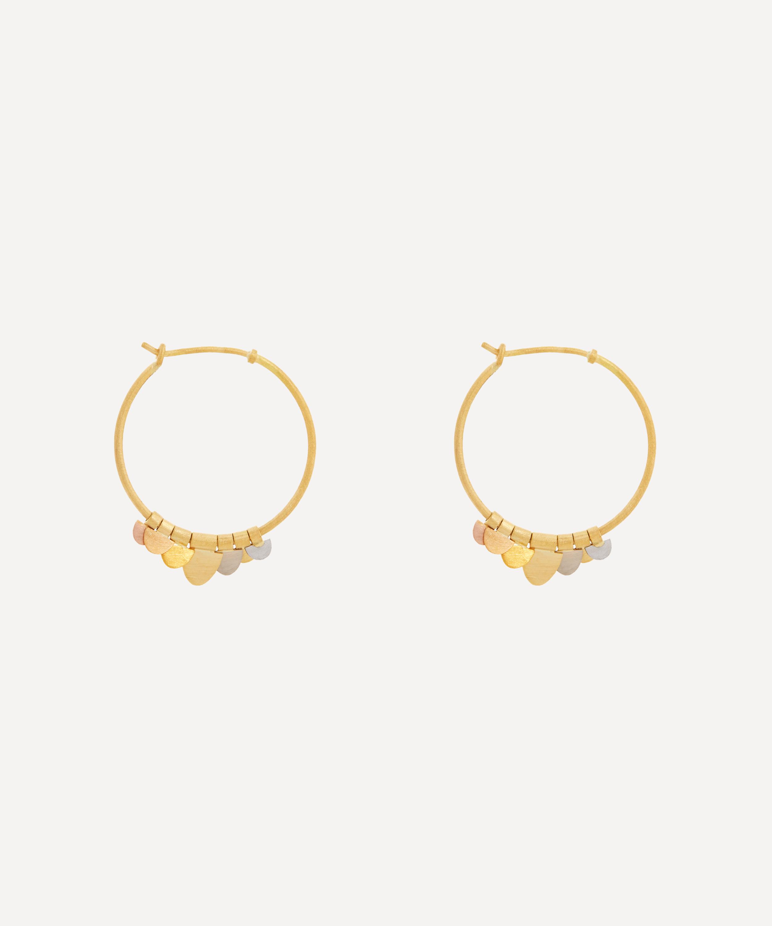 Sia Taylor - 18ct-24ct Rainbow Gold Flutter Hoop Earrings image number 1