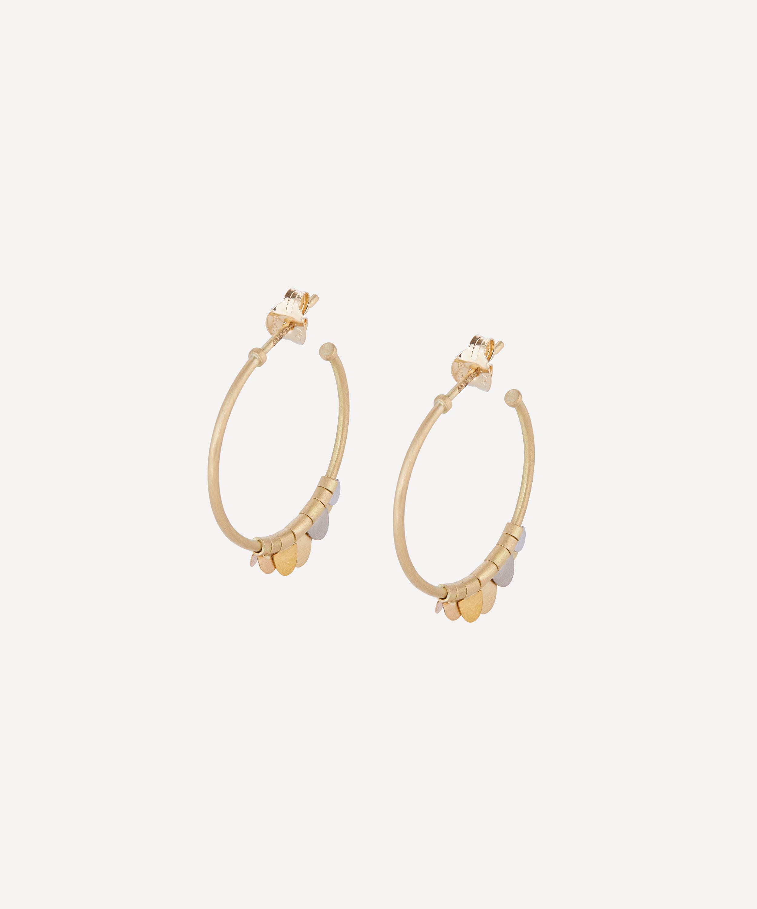Sia Taylor - 18ct-24ct Rainbow Gold Flutter Hoop Earrings