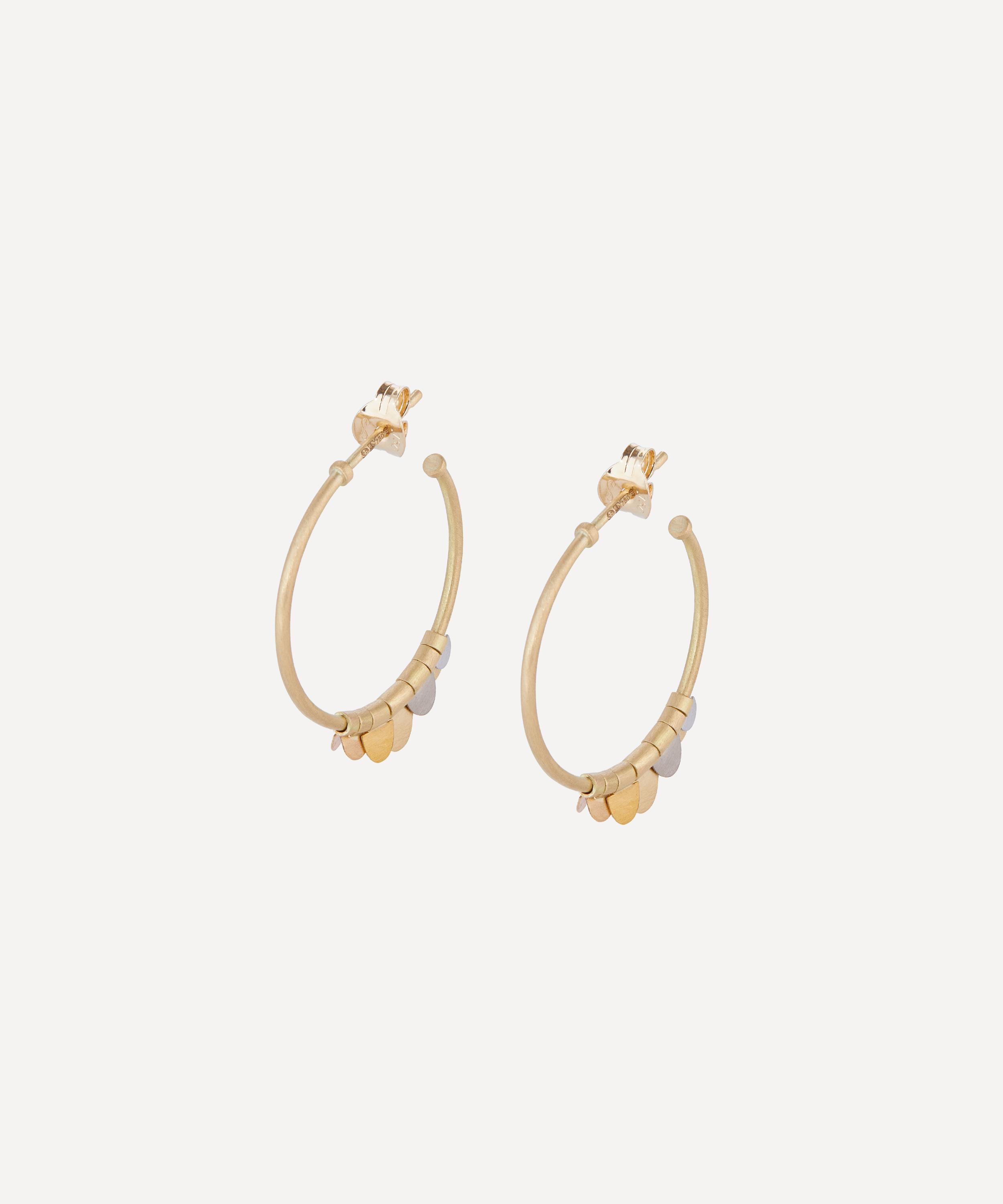 Sia Taylor - 18ct-24ct Rainbow Gold Flutter Hoop Earrings image number 0