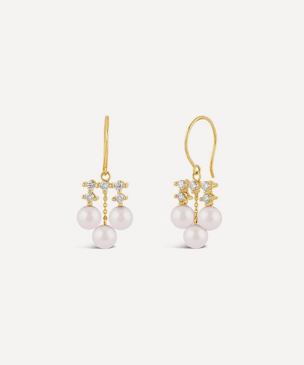 Dinny Hall - 14ct Gold Shuga Pearl and Multi Diamond Chandelier Drop Earrings image number null