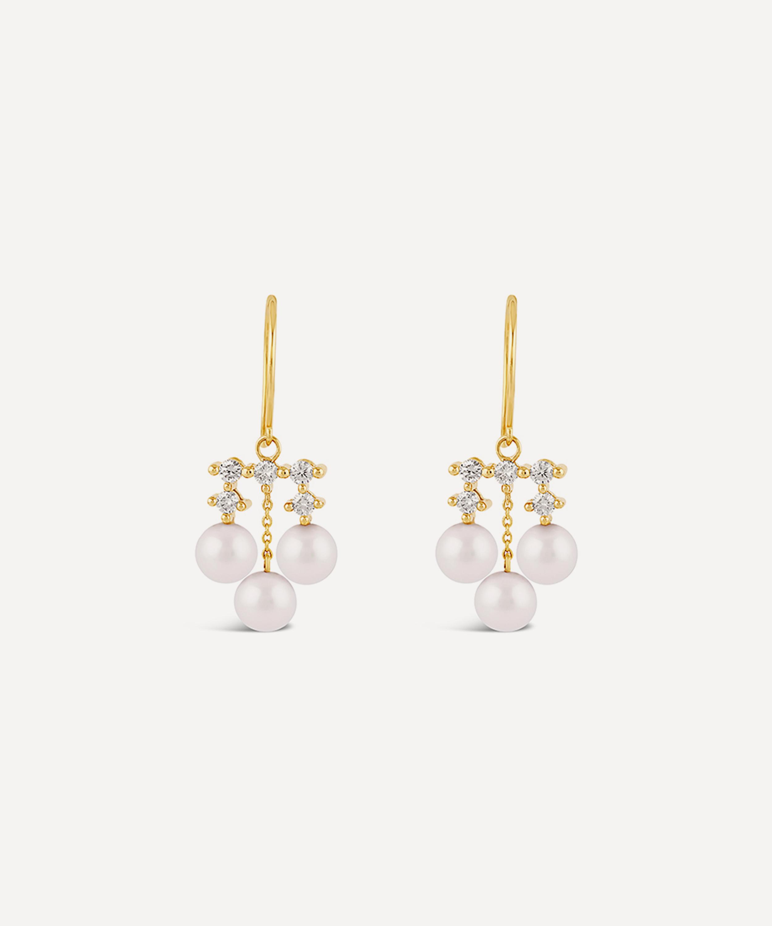 Dinny Hall - 14ct Gold Shuga Pearl and Multi Diamond Chandelier Drop Earrings image number 2