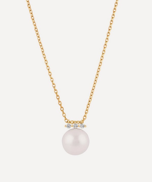 Dinny Hall - 14ct Gold Shuga Large Pearl and Diamond Pendant Necklace image number null