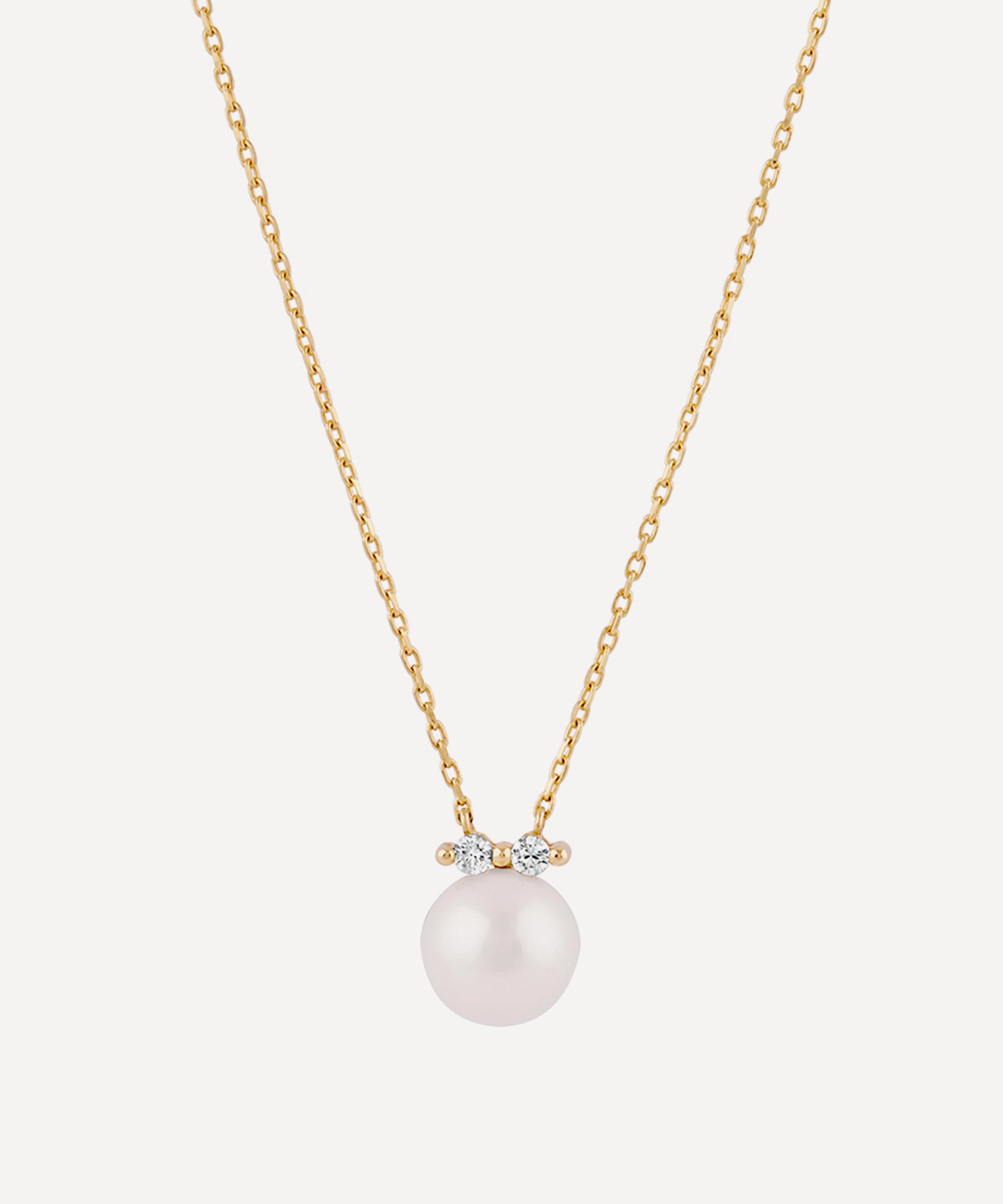 Dinny Hall - 14ct Gold Shuga Pearl and Diamond Pendant Necklace