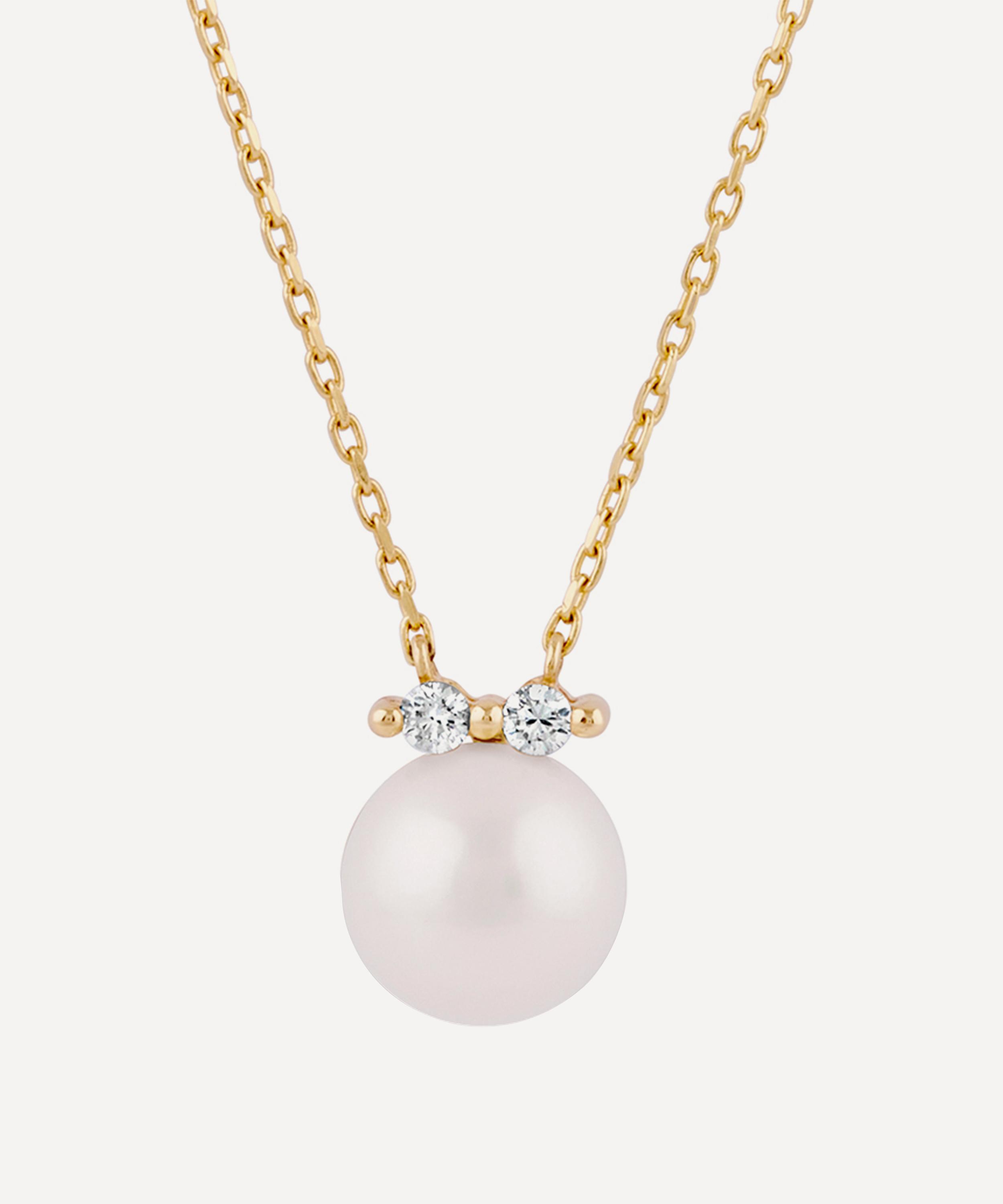 Dinny Hall - 14ct Gold Shuga Pearl and Diamond Pendant Necklace image number 2