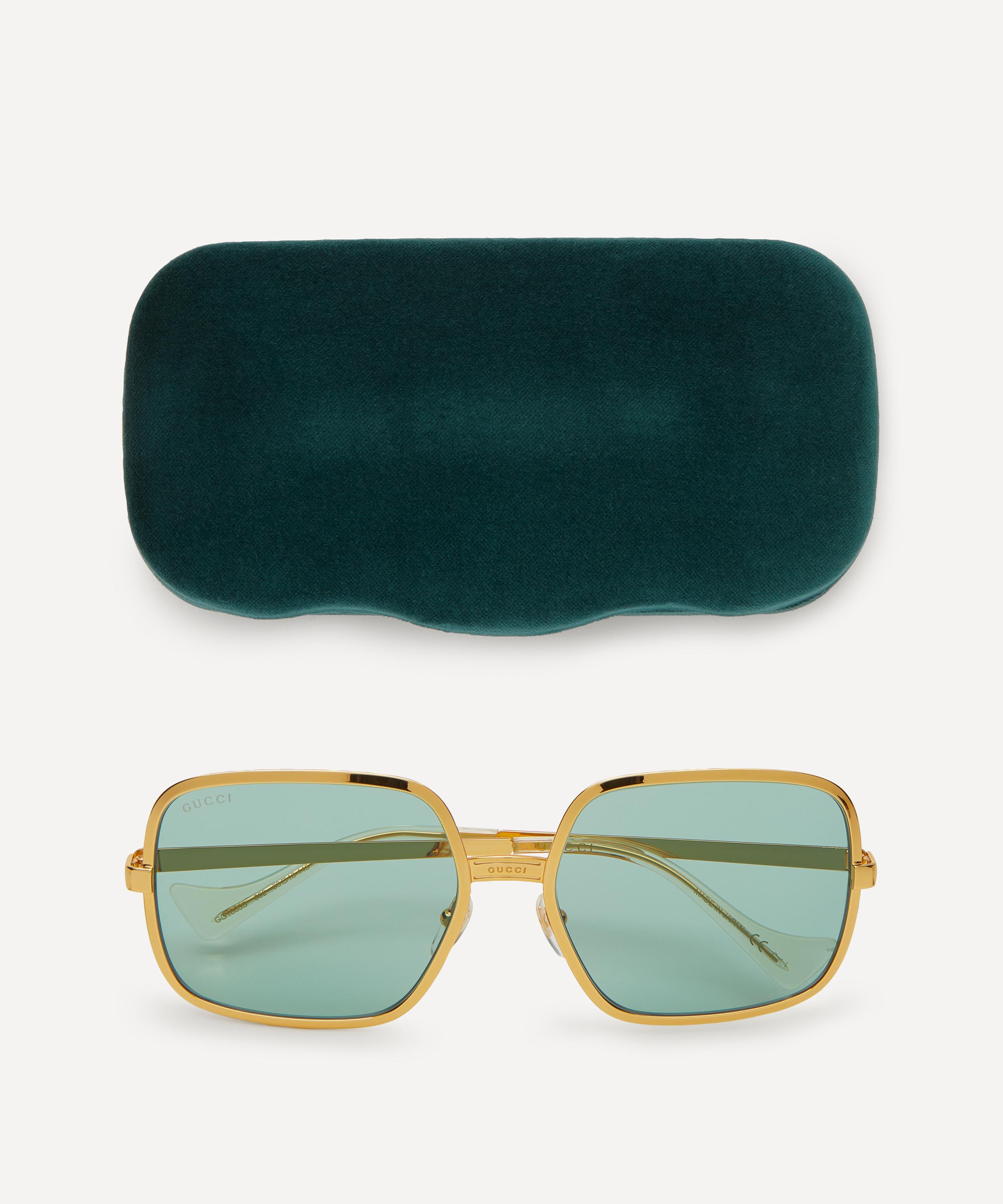 Gucci - Oversized Square-Frame Metal Sunglasses image number 3