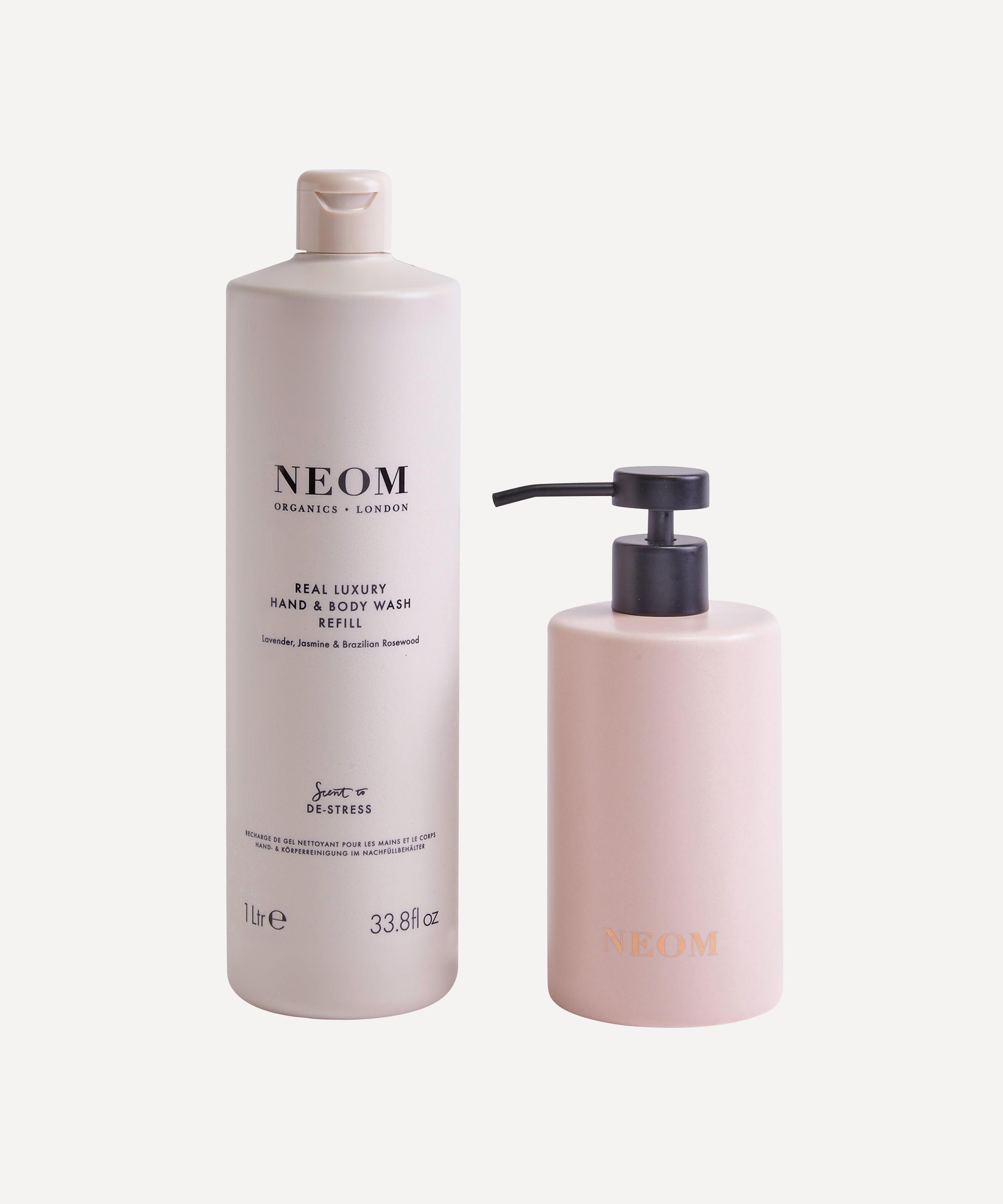 NEOM Organics - Real Luxury Hand & Body Wash Refill and Ceramic Dispenser 1L image number 1
