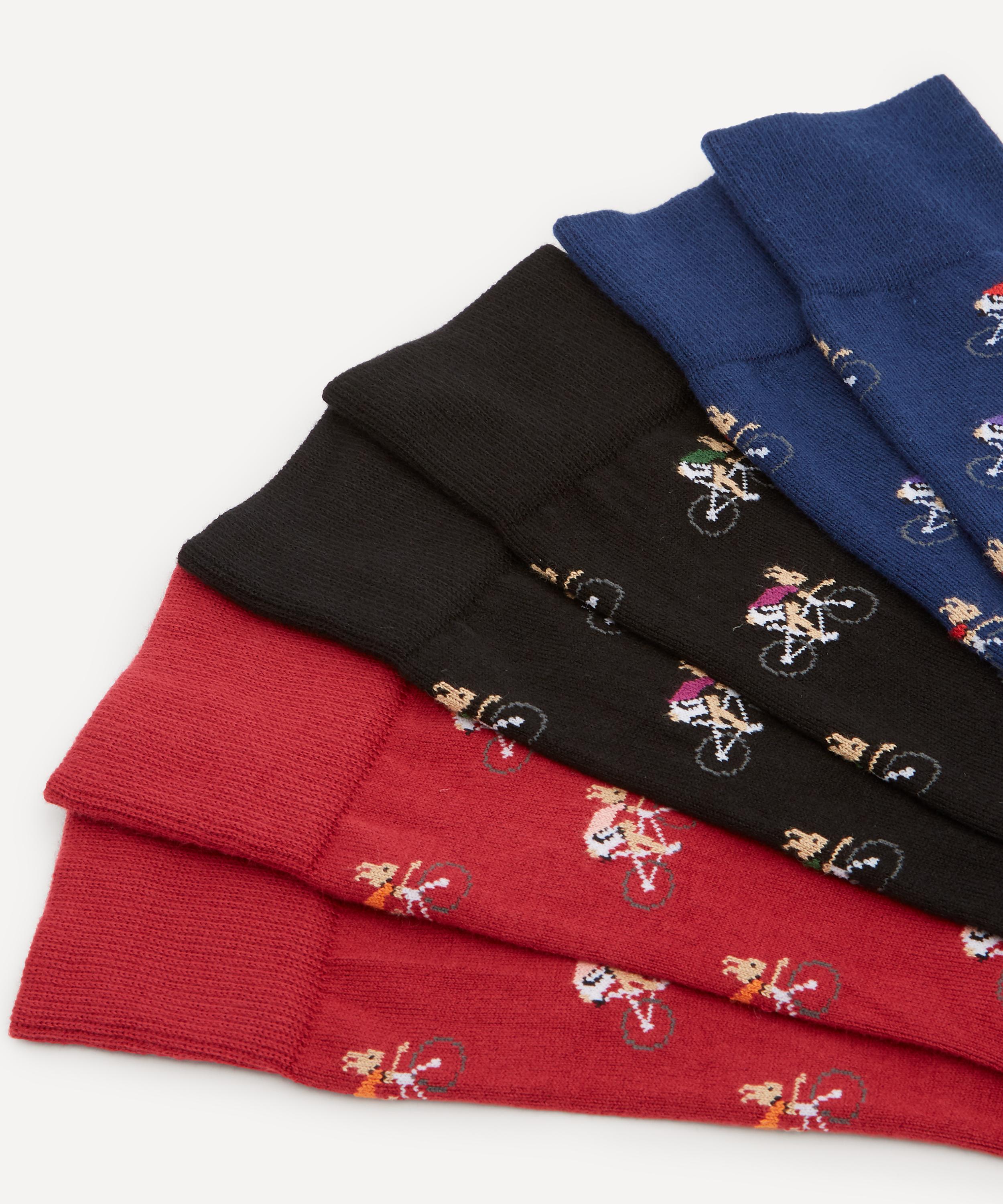 Paul Smith - Cycling Rabbits Motif Socks Pack of Three image number 2