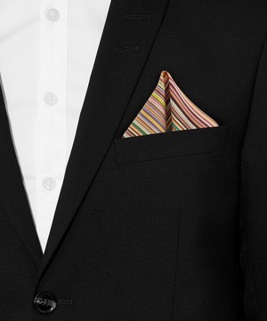 Paul Smith - Signature Stripe Silk Pocket Square image number 1