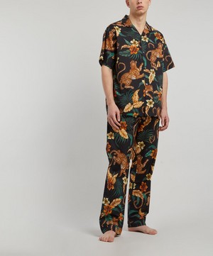 Desmond & Dempsey - Soleia Jungle-Print Cuban Pyjama Shirt image number 2