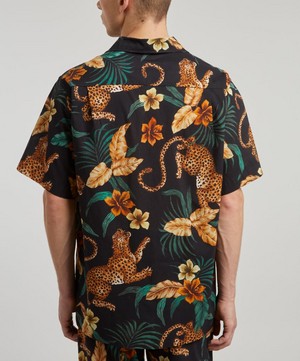 Desmond & Dempsey - Soleia Jungle-Print Cuban Pyjama Shirt image number 3