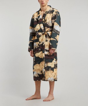 Desmond & Dempsey - South Island-Print Quilted Robe image number 1