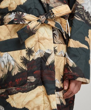 Desmond & Dempsey - South Island-Print Quilted Robe image number 4
