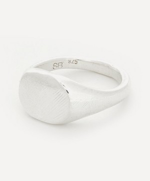 Seb Brown - Silver Blue Sapphire Oval Signet Ring image number 2