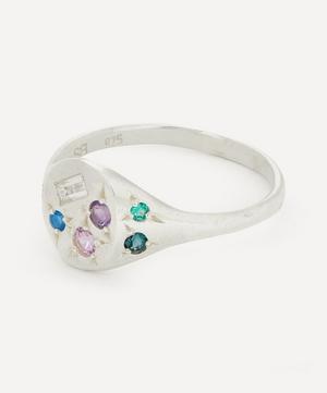 Seb Brown - Sterling Silver Purple Neapolitan Multi-Stone Signet Ring image number 2
