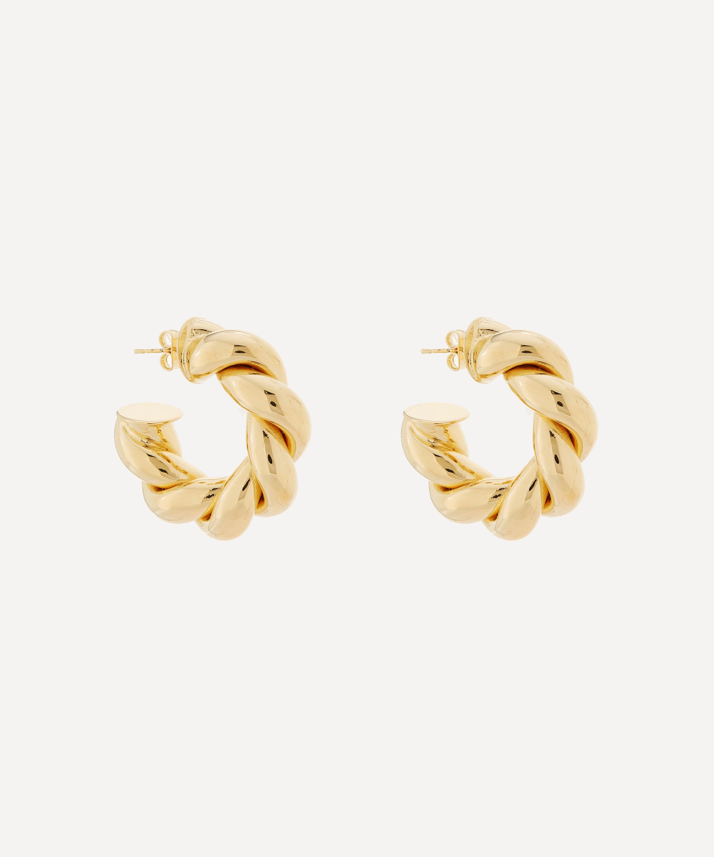 Martha Calvo - Gold-Plated Twist Hoop Earrings