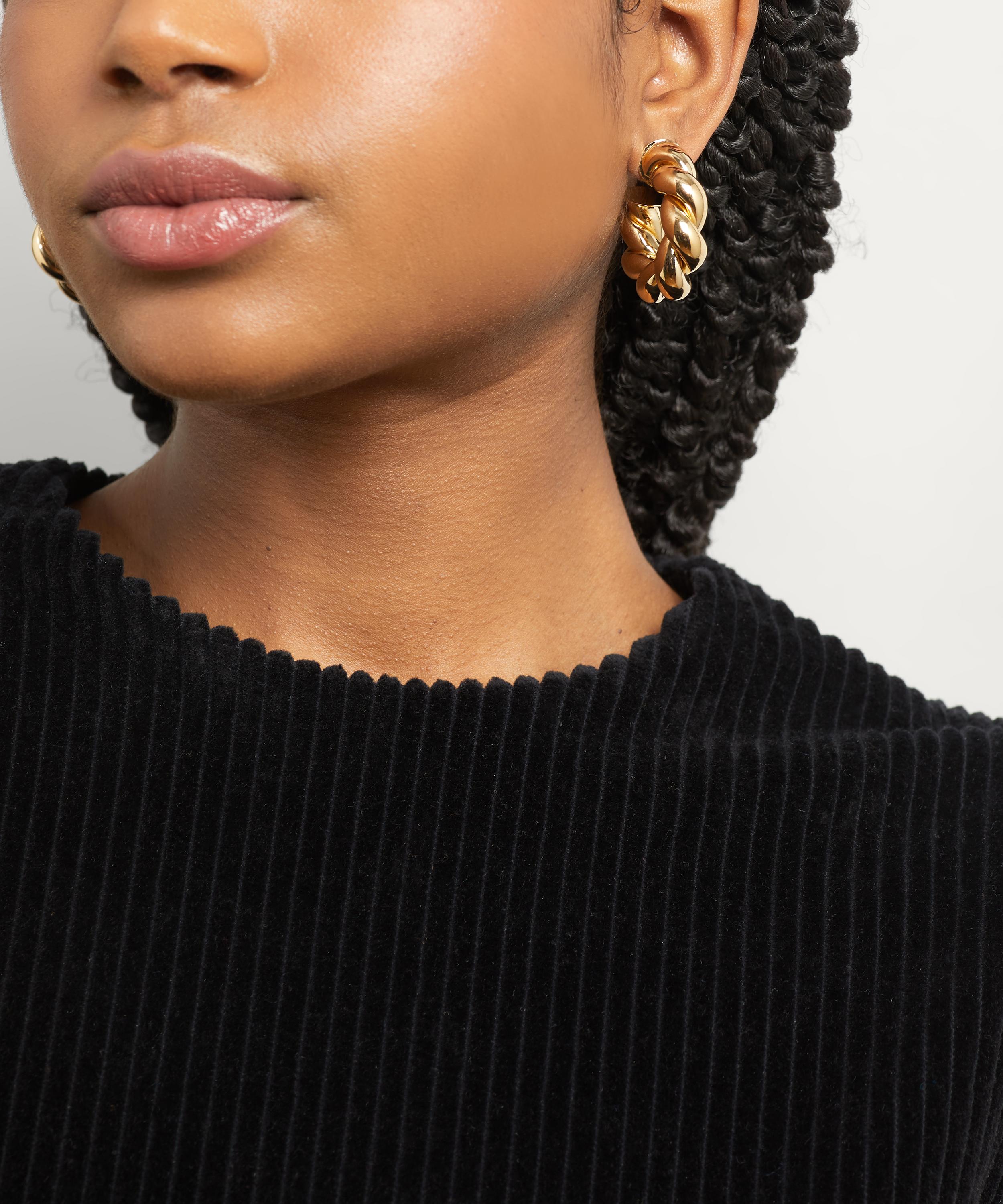 Martha Calvo - Gold-Plated Twist Hoop Earrings image number 1