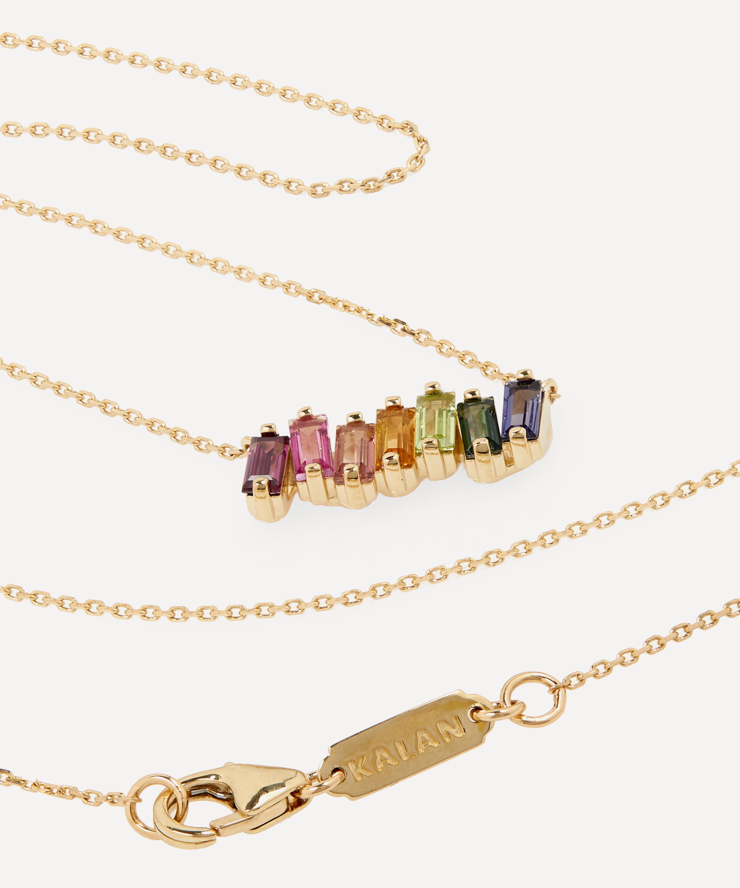 Rainbow deals baguette necklace