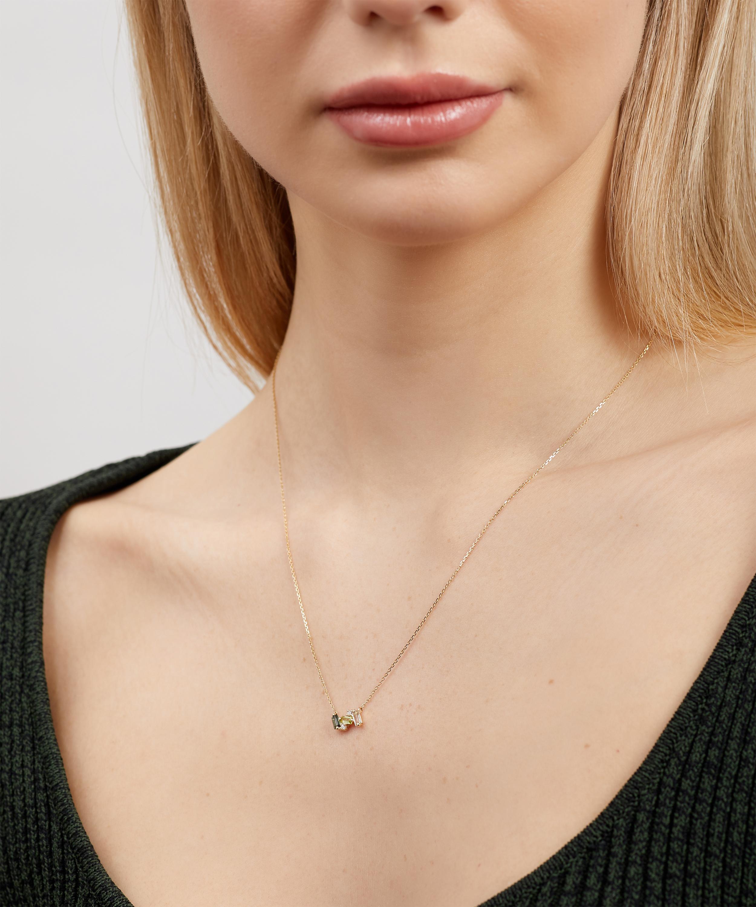 Baguette sale bar necklace