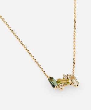 Suzanne Kalan - 14ct Gold Multi-Stone Mini Baguette Bar Pendant Necklace image number 3