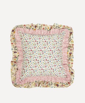 Coco & Wolf - Linen Garden Floral Stencil and Luna Belle Double Ruffle Square Cushion image number 0
