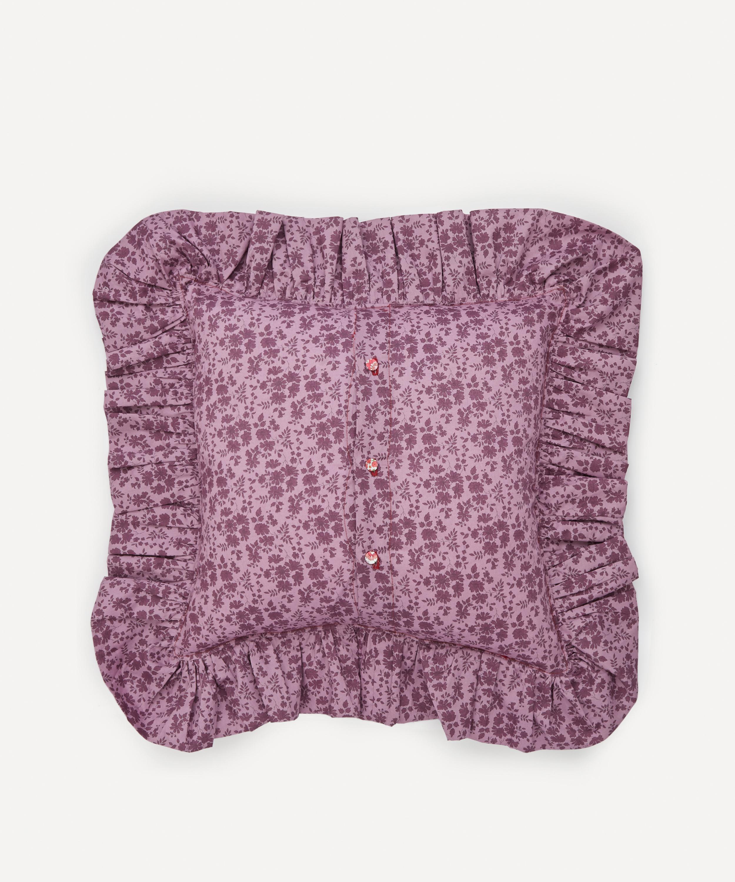 Coco & Wolf - Poppy and Daisy Teal Frill Edge Square Cushion image number 2