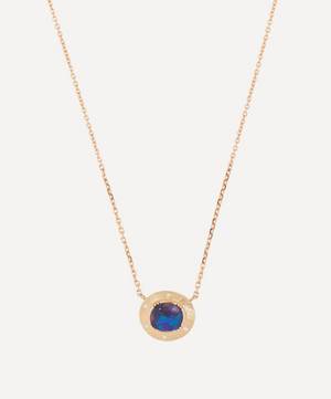 18ct Gold Engraved Starlight Black Opal and Diamond Pendant Necklace