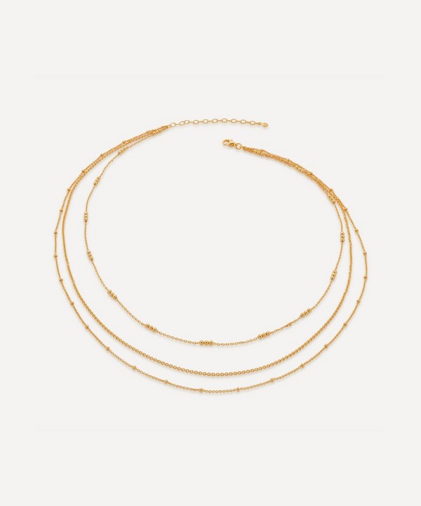 Monica Vinader - 18ct Gold Plated Vermeil Silver 18-20" Layered Chain Necklace image number null