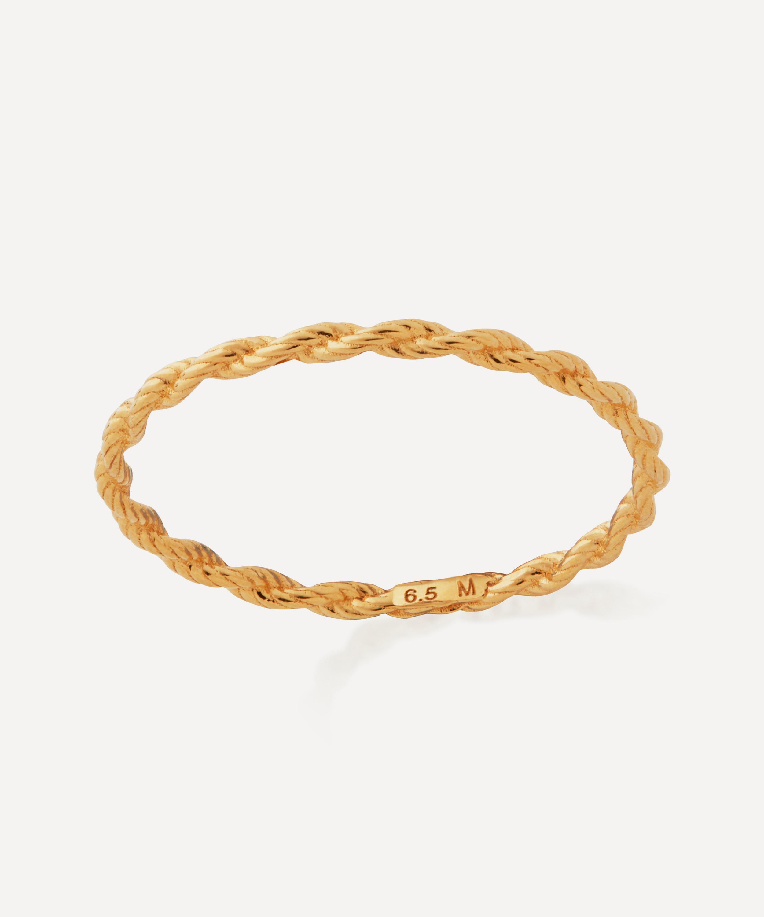 Monica Vinader - 18ct Gold Plated Vermeil Silver Corda Skinny Ring image number 