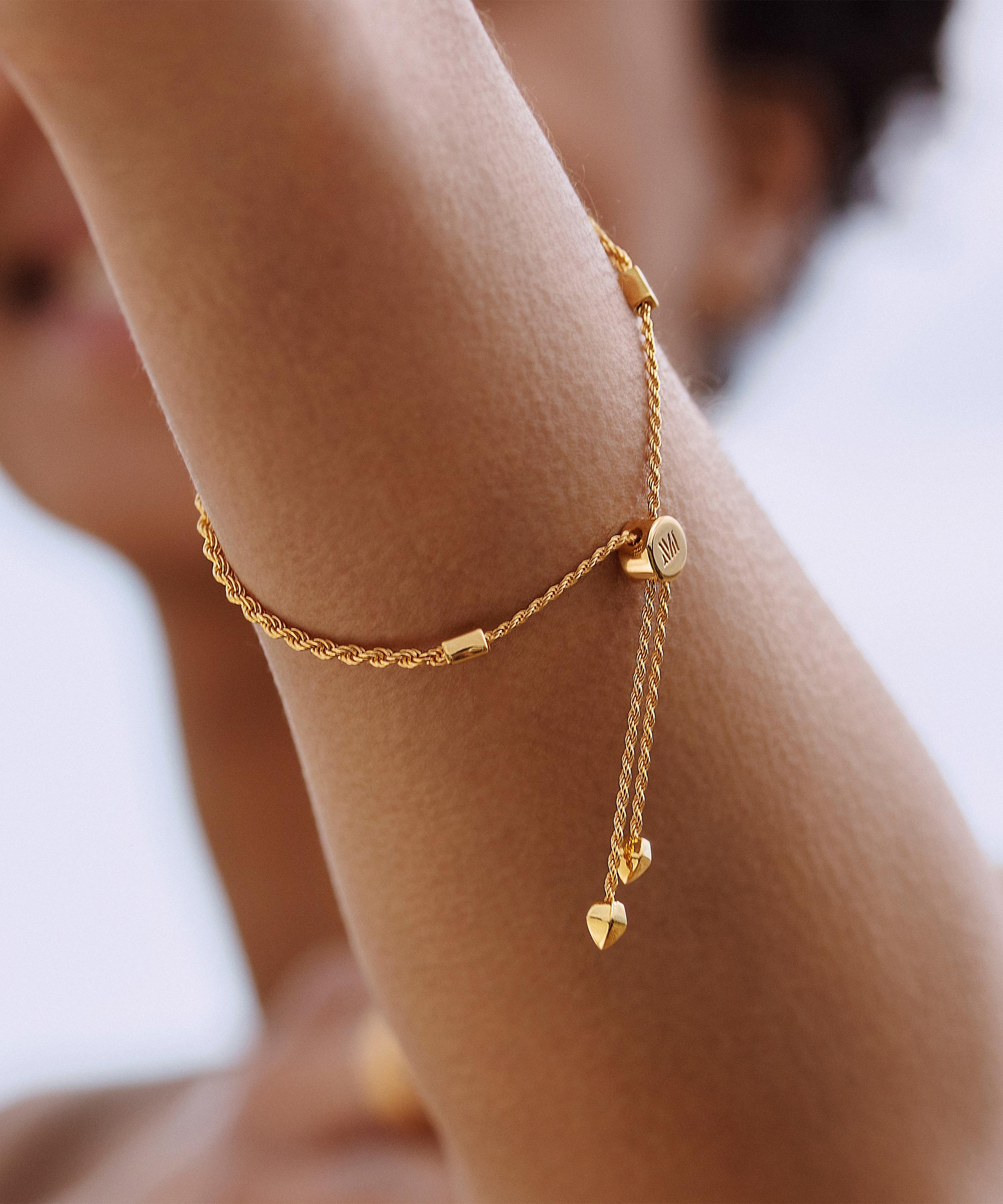 Bracelet mini cadenas sur cordon or jaune – Charlyze Paris