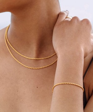 Monica Vinader - 18ct Gold Plated Vermeil Silver Corda Fine Chain Friendship Bracelet image number 2