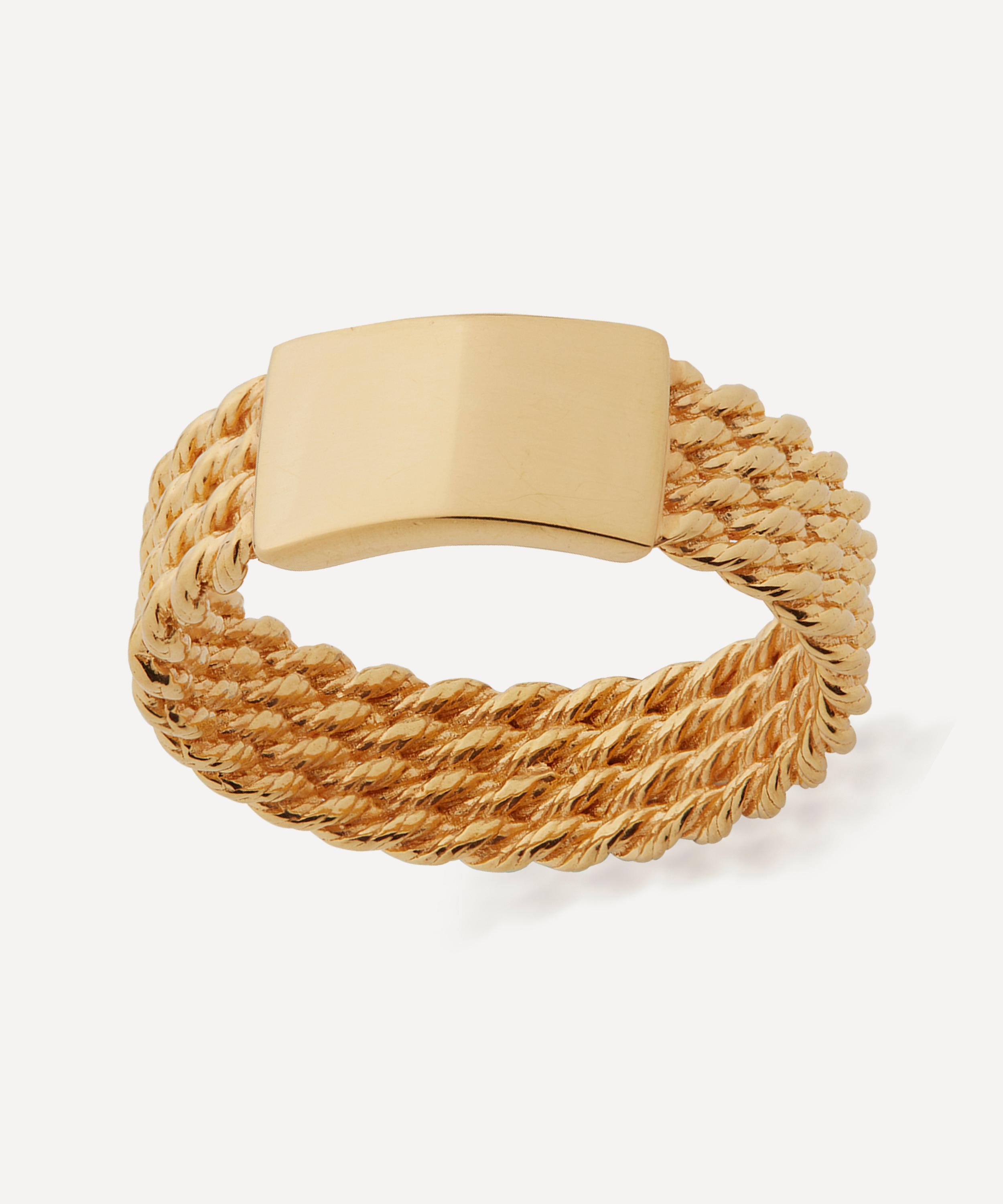 Monica Vinader - 18ct Gold Plated Vermeil Silver Corda Ring image number 0