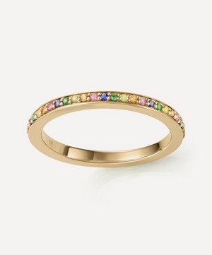 Monica Vinader - 18ct Gold Plated Vermeil Silver Skinny Sapphire Eternity Ring image number 0