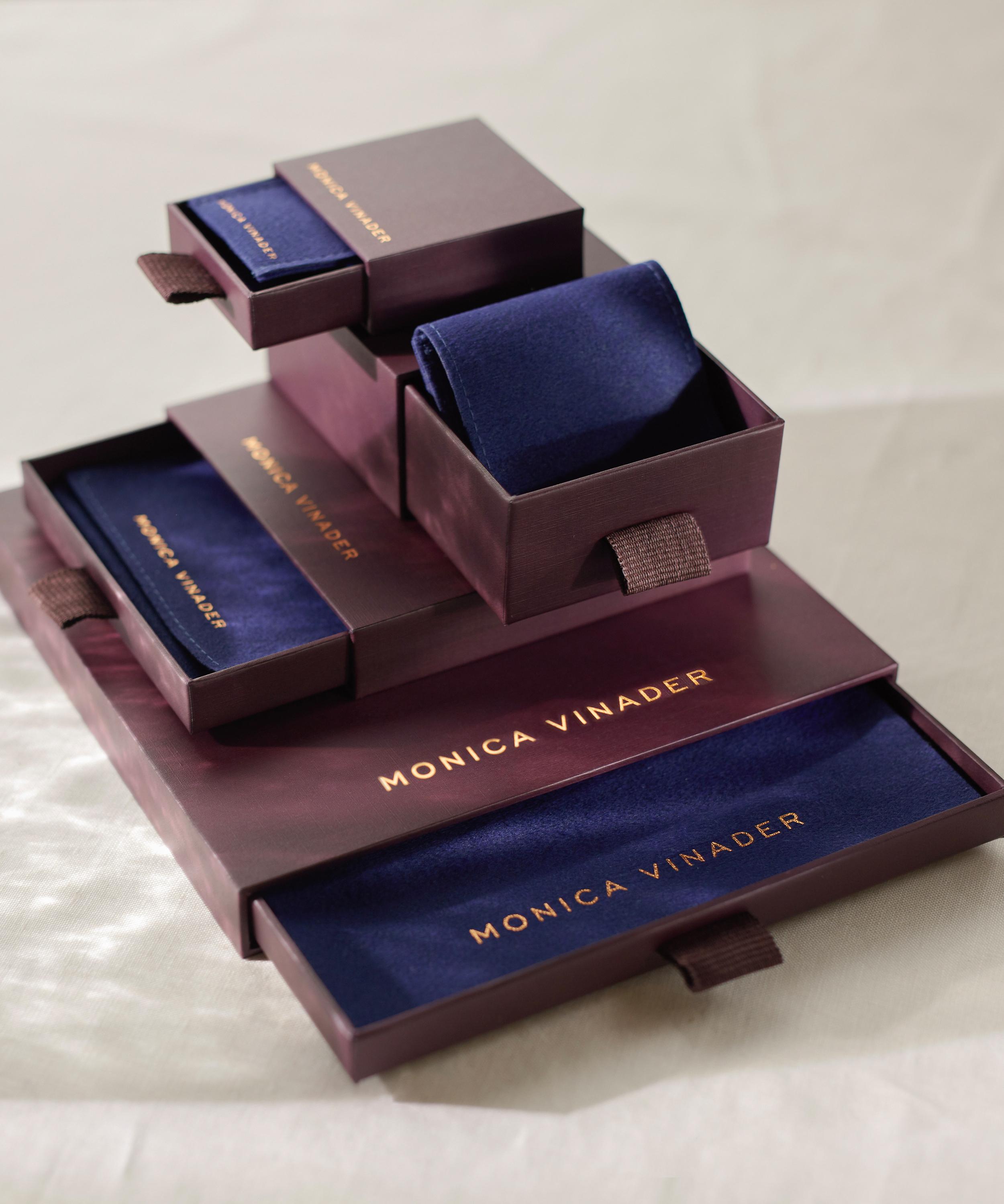 Monica Vinader - 18ct Gold Plated Vermeil Silver Skinny Sapphire Eternity Ring image number 