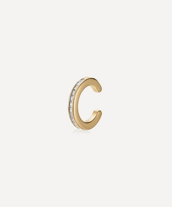 Monica Vinader - 18ct Gold Plated Vermeil Silver Skinny Diamond Ear Cuff image number null