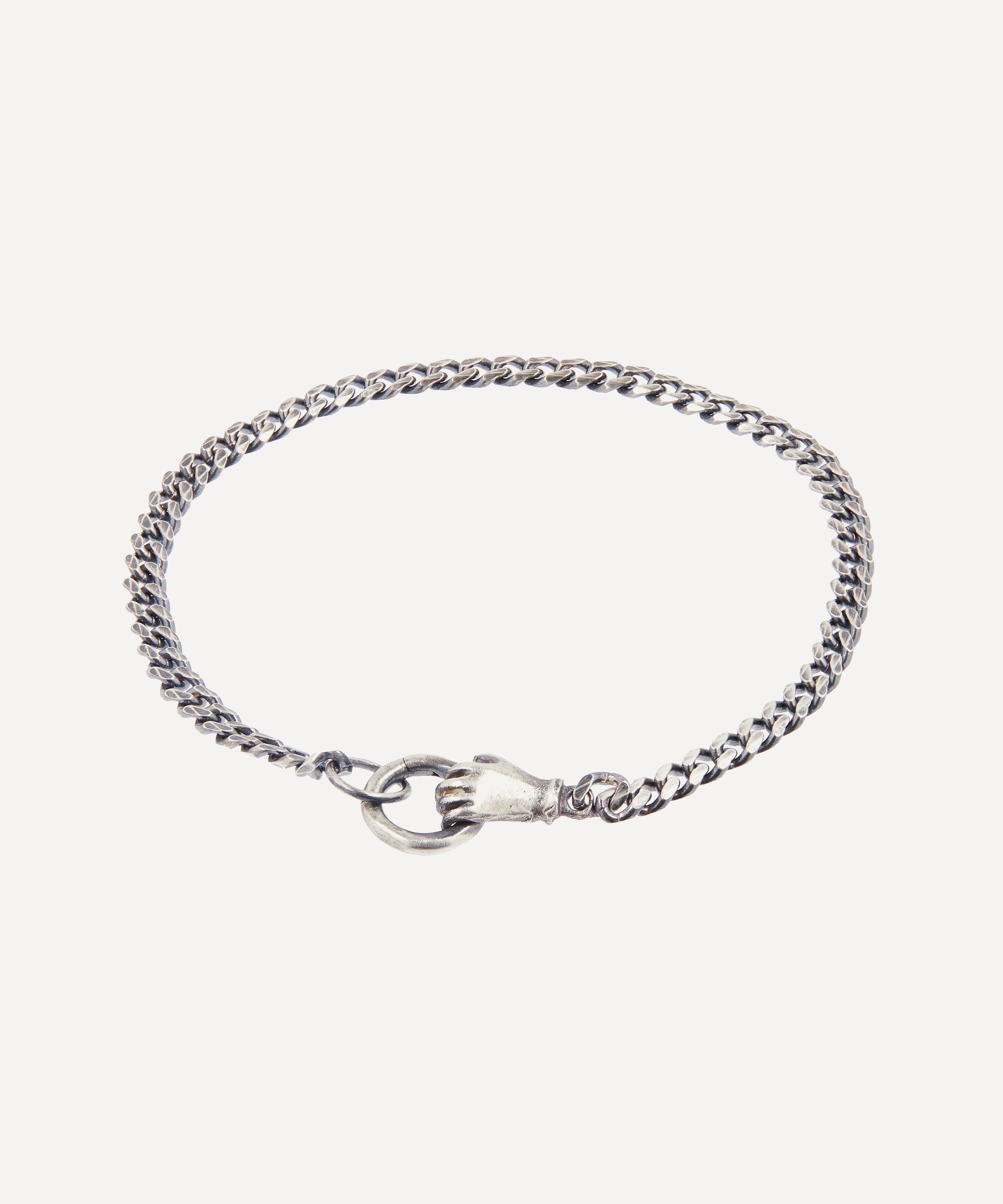 Acanthus - Oxidised Silver Hand Charm Holder Bracelet image number 0