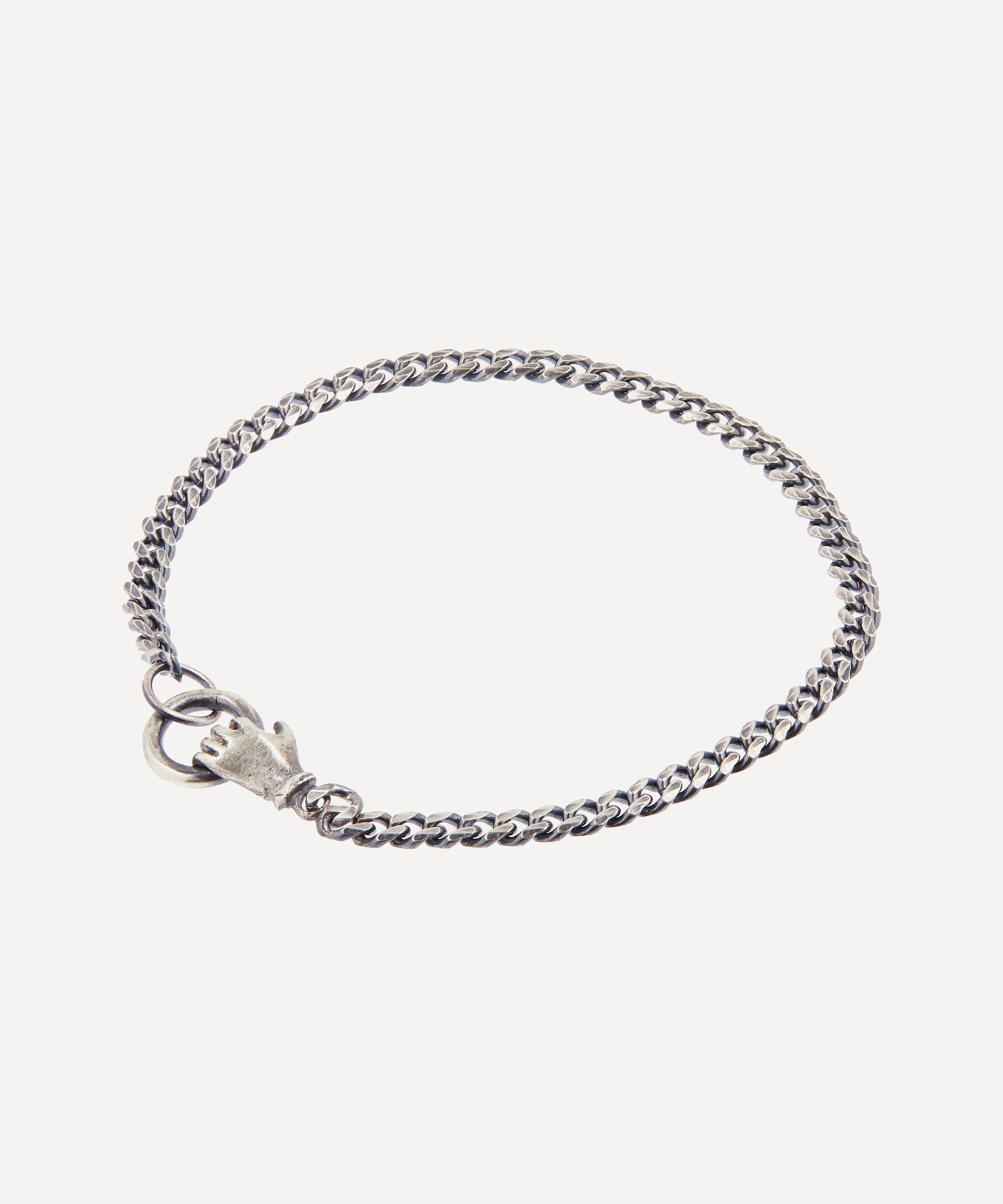 Acanthus - Oxidised Silver Hand Charm Holder Bracelet image number 2