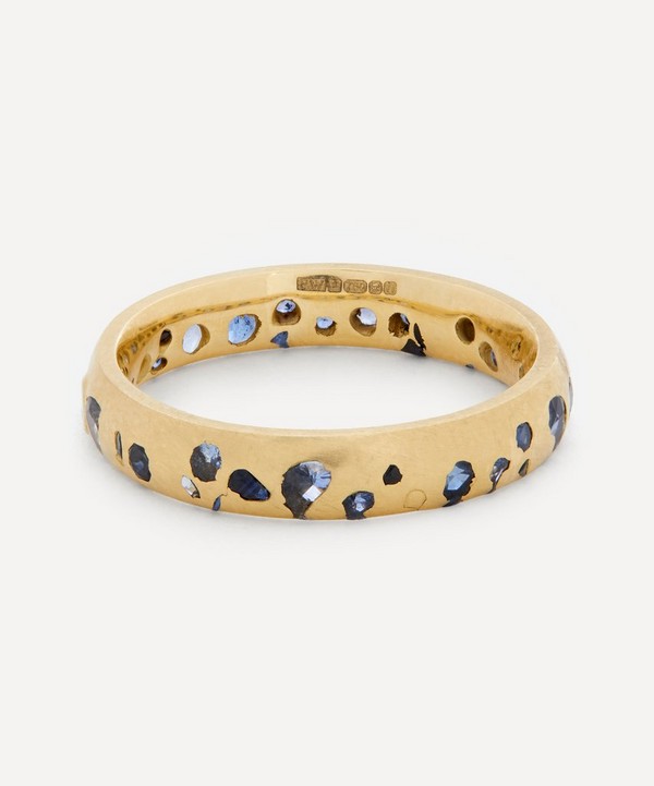 Polly Wales - 18ct Gold Blue Sapphire Confetti Ring image number null
