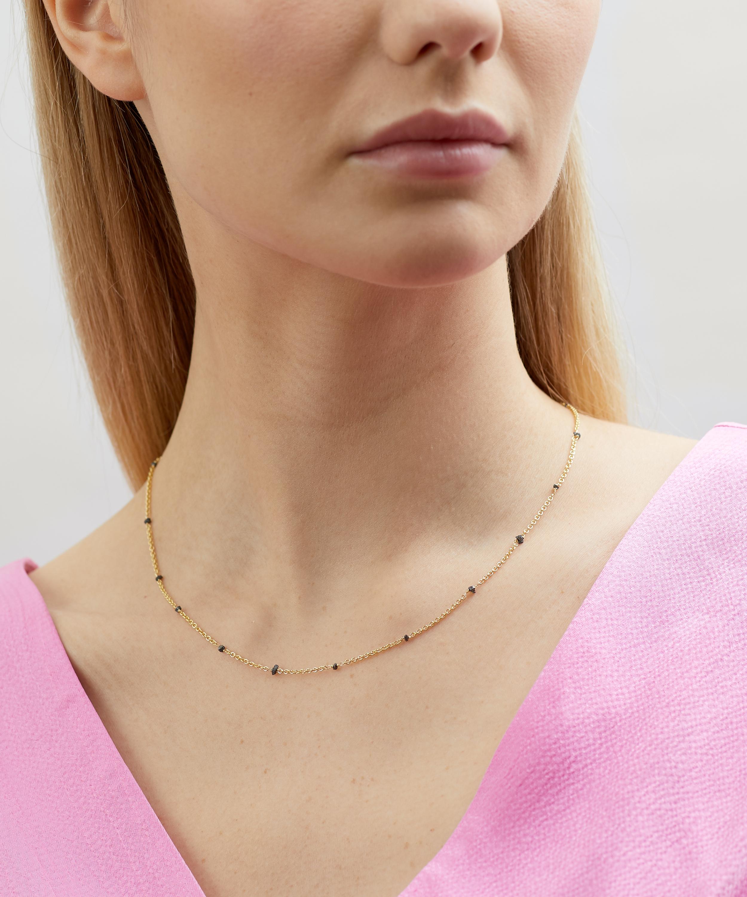 Stephanie Schneider - Gold-Plated Raw Diamond Chain Necklace image number 1