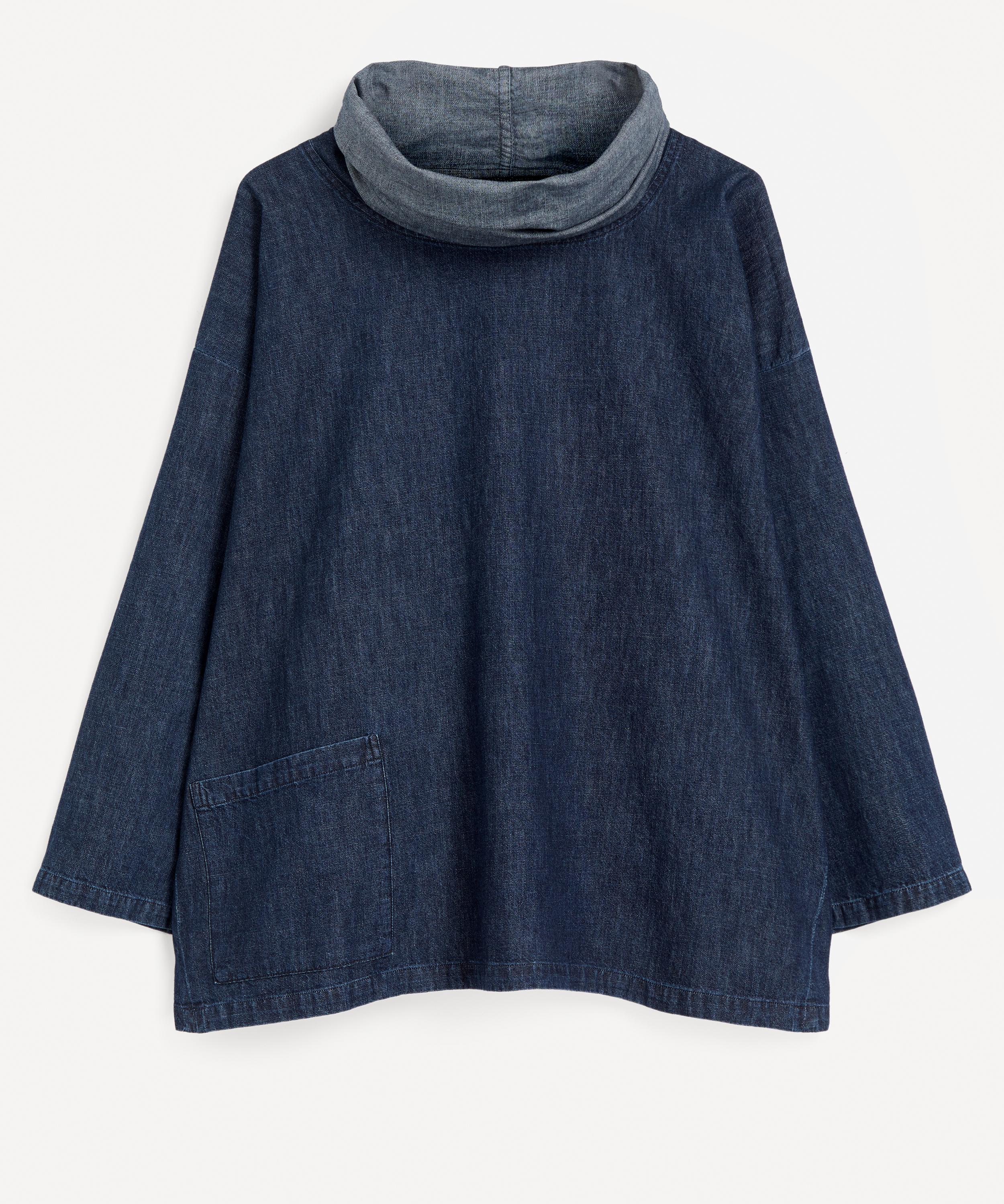 Eskandar Women's Denim Monks Top