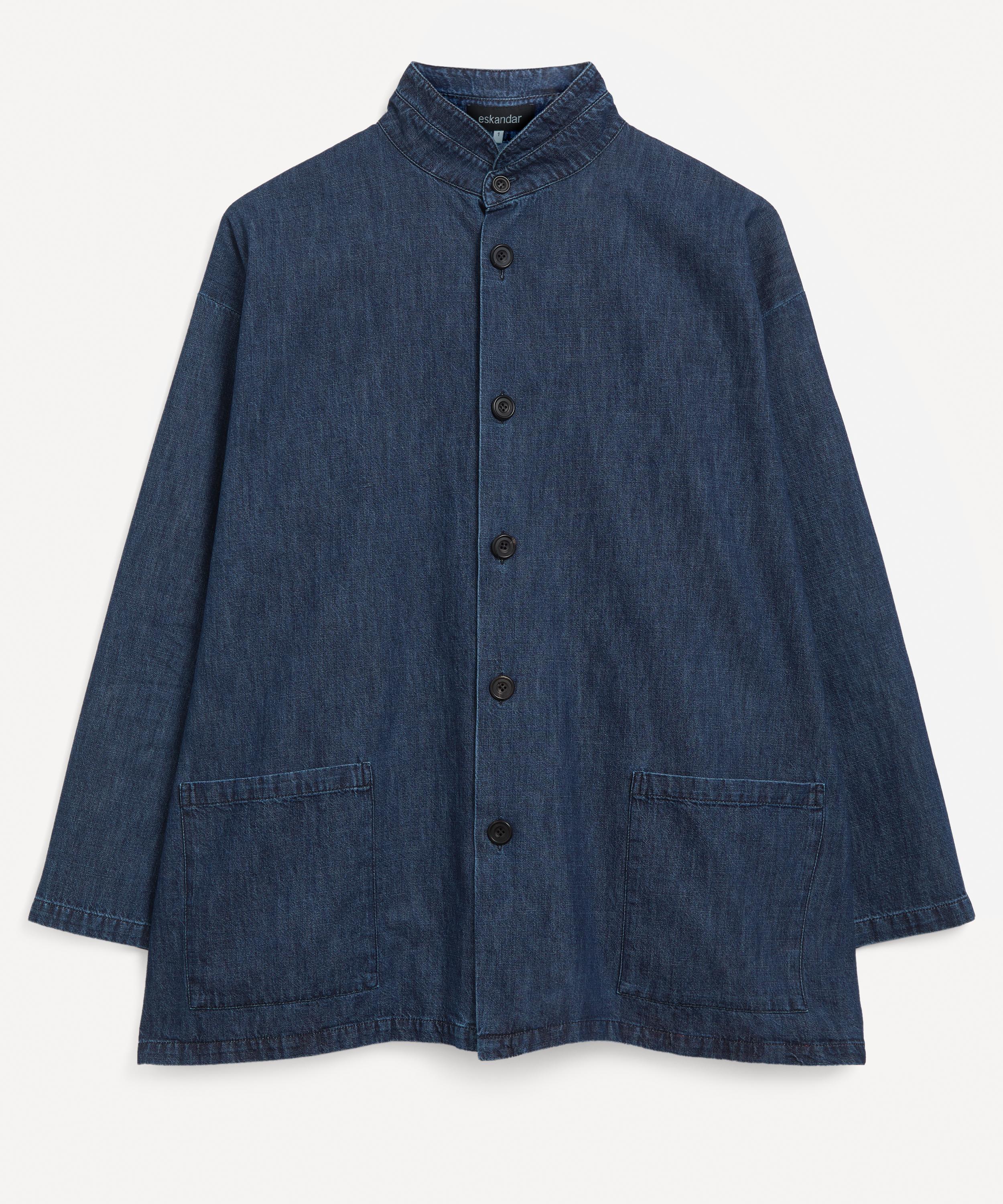 Eskandar - Denim Stand Collar Jacket image number 0