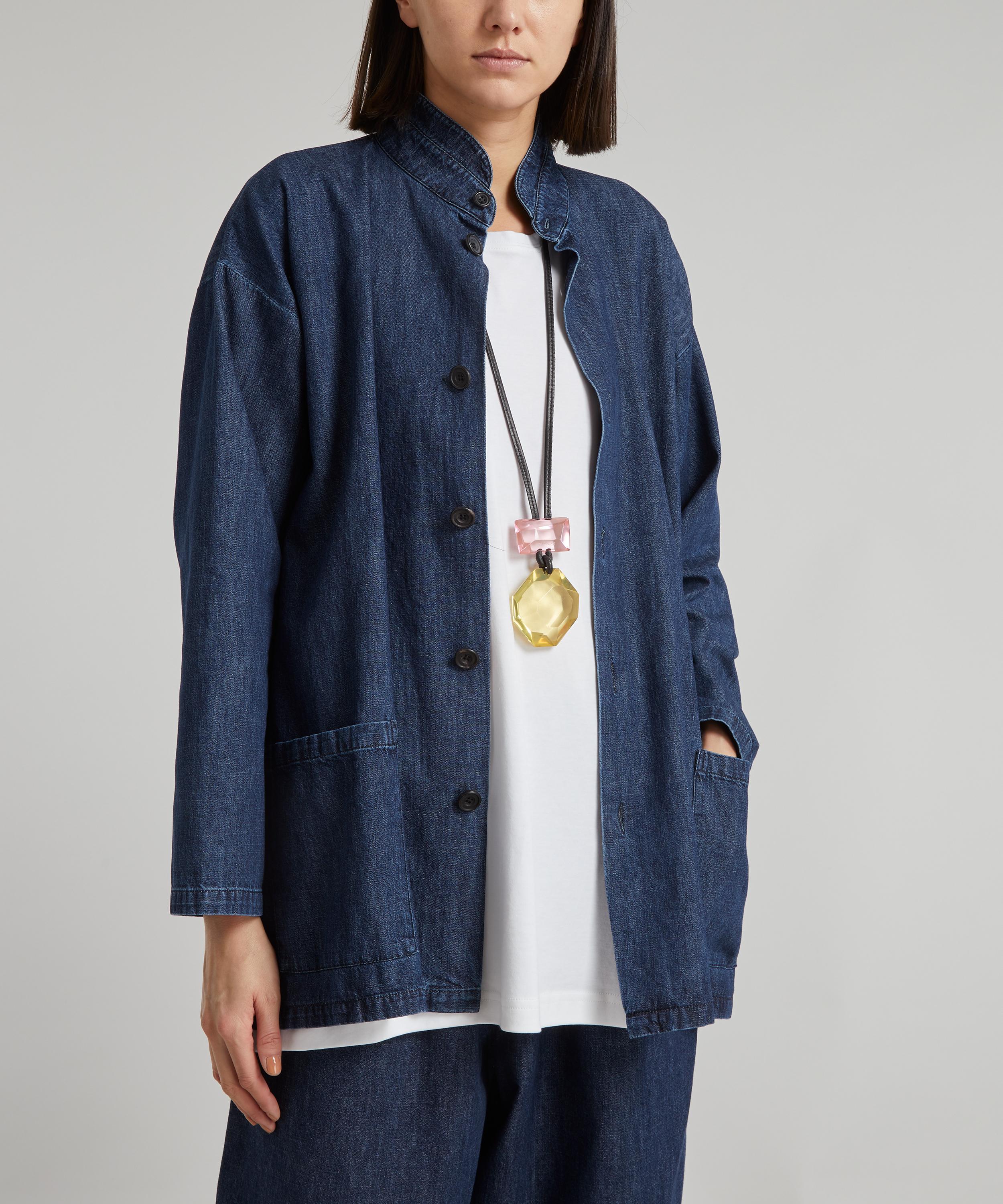 Eskandar - Denim Stand Collar Jacket image number 1