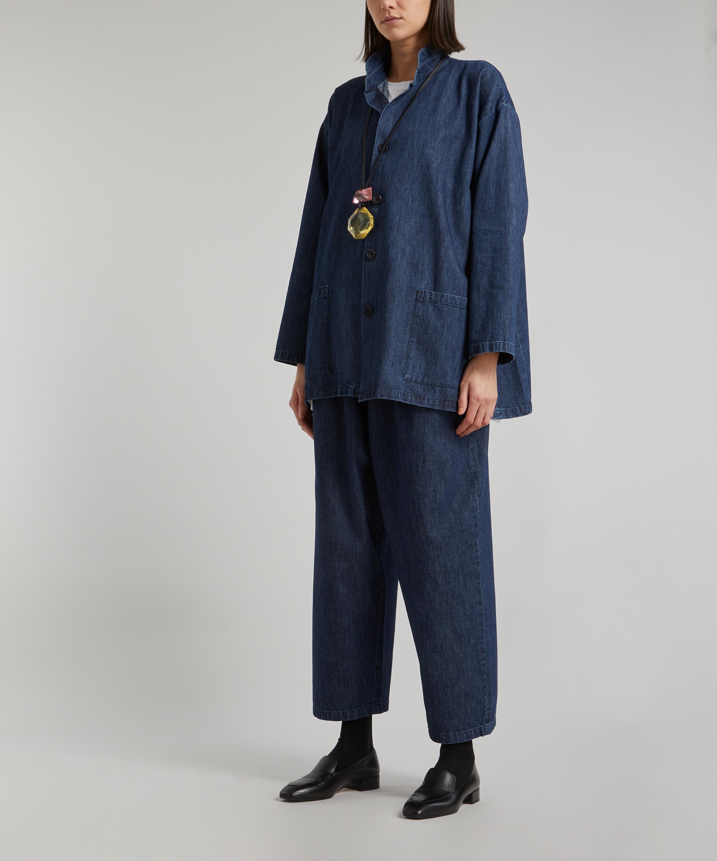 Eskandar - Denim Stand Collar Jacket image number 2