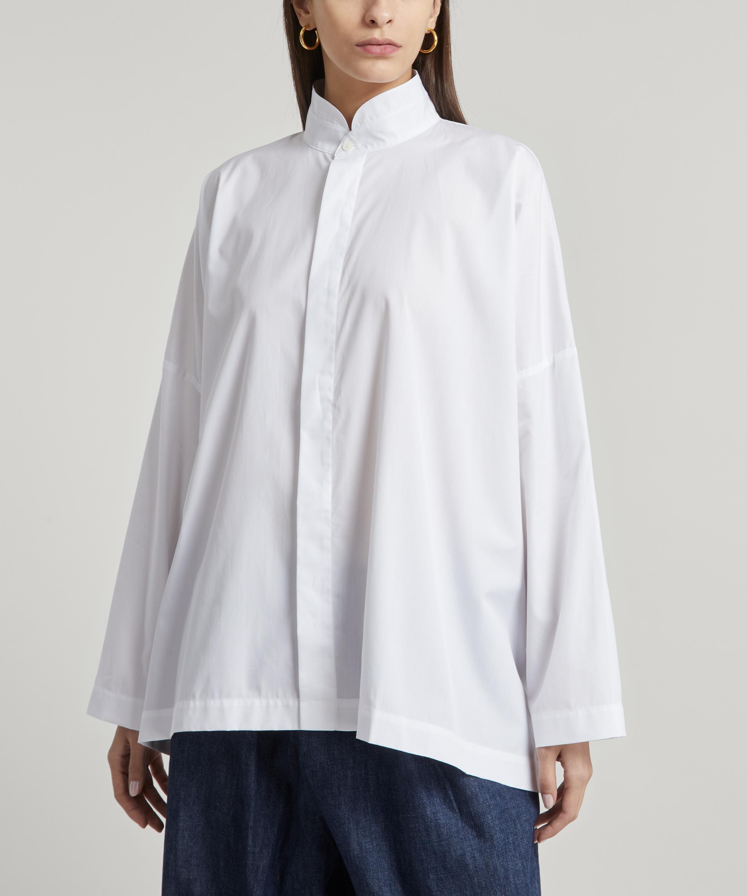 Eskandar - Wide Double Stand Collar Shirt image number 1