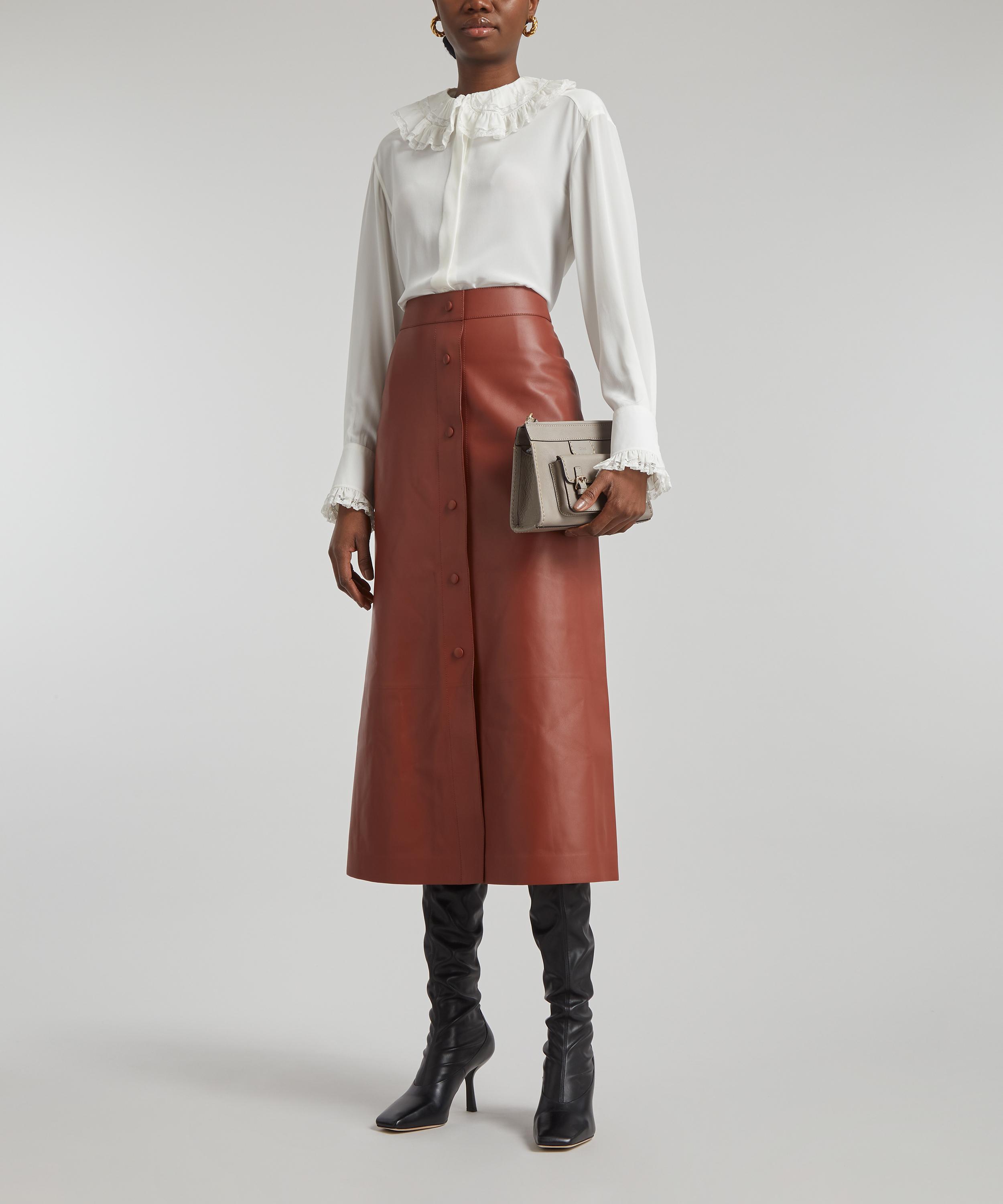 Great Plains Ania Faux Leather Skirt, Cocoa at John Lewis & Partners